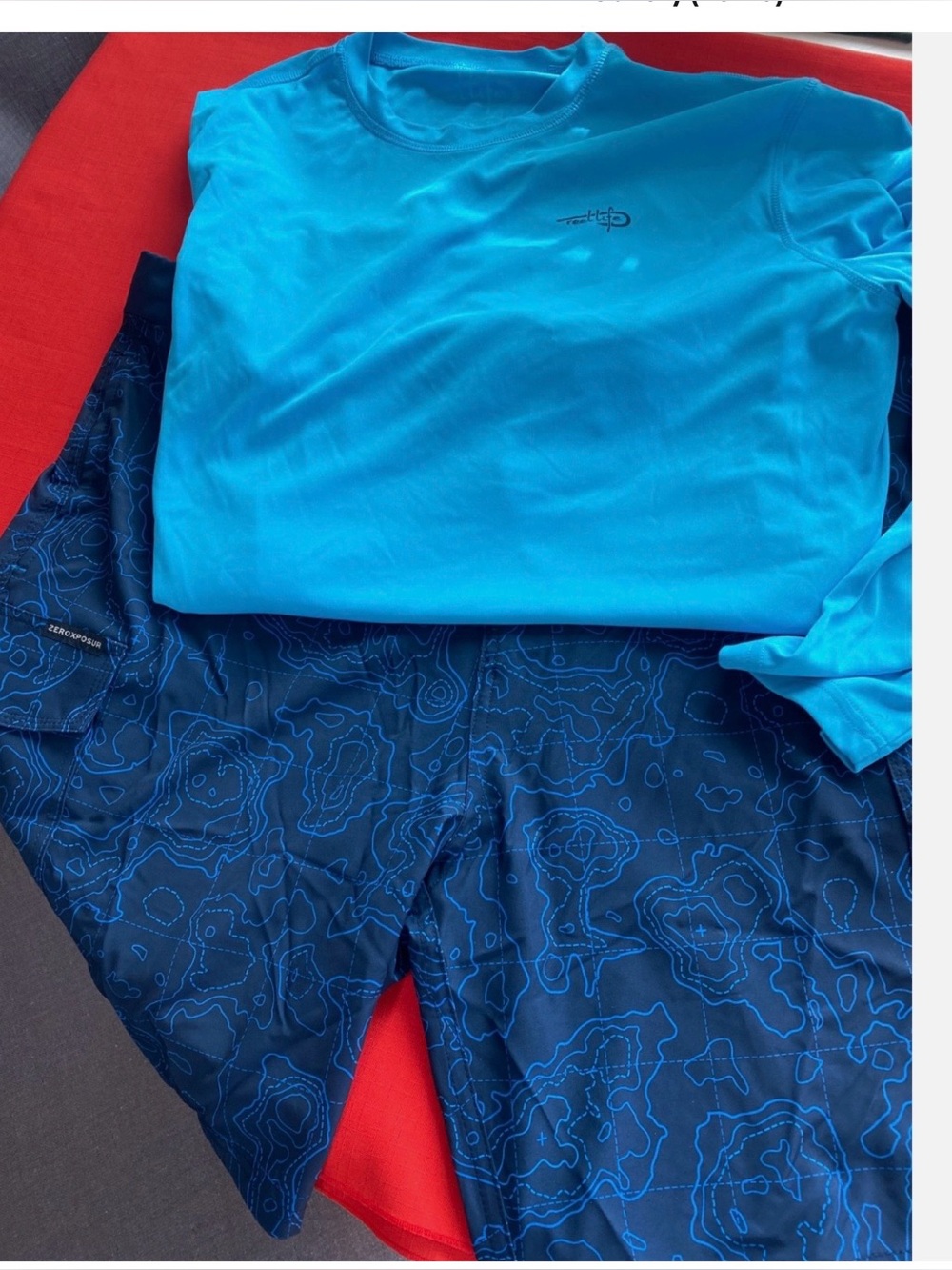 Men's Zeroxposur Blue Swim Shorts + Reel Life Blue Sun Protection Shirt XL